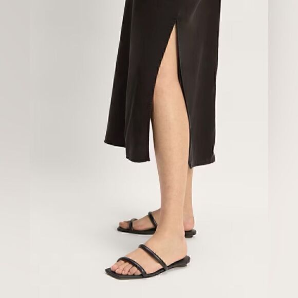 NEW The TENCEL Midi Slip Dress Black Size 6 - Picture 4 of 6